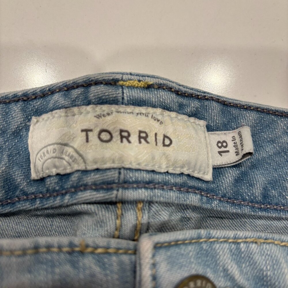 Torrid, destroyed jean shorts. Size 18.